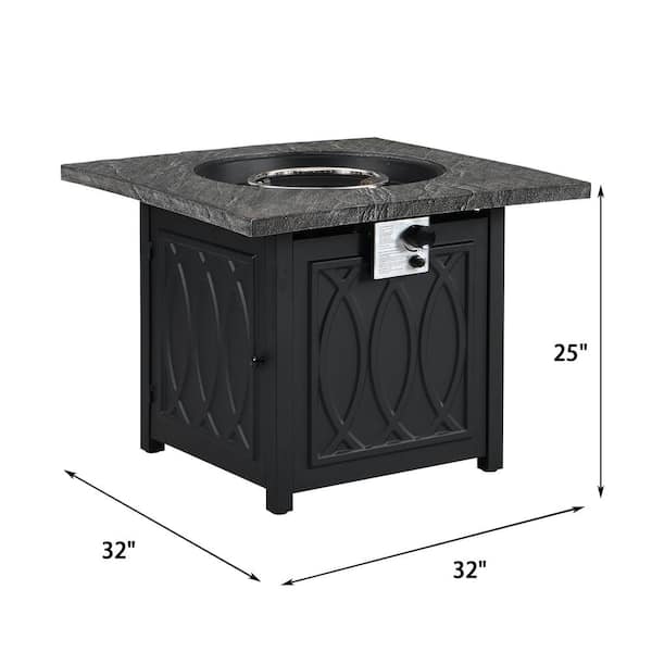 Nuu Garden 42-in W 50000-BTU Tabletop Aluminum Propane Gas Fire Pit Table  in the Gas Fire Pits department at