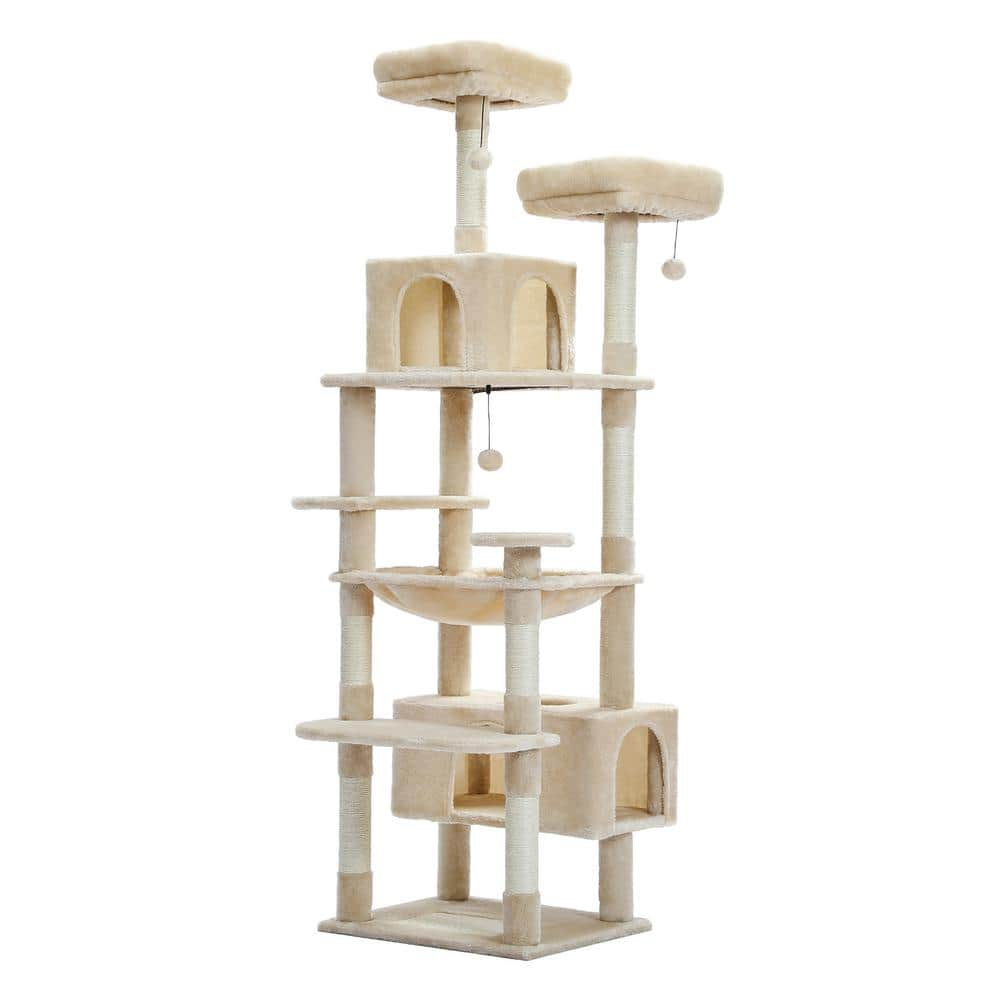 cenadinz Medium Cat Multi-Level Cat Tree Luxury Cat Tower Condo Hammock ...