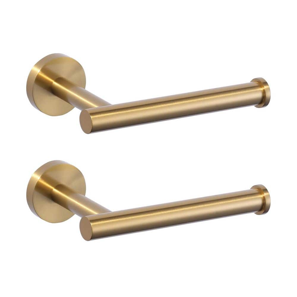 2-Pack SUS304 Stainless Steel Wall-Mount Toilet Paper Holder Bathroom Tissue Roll Holder in Gold price history on PriceWatchPro