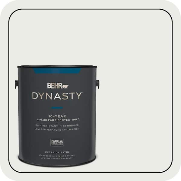 BEHR DYNASTY 1 gal. #52 White Satin Enamel Exterior Stain-Blocking Paint & Primer