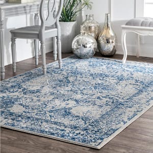 Odell Distressed Persian Light Blue 4 ft. x 6 ft. Area Rug