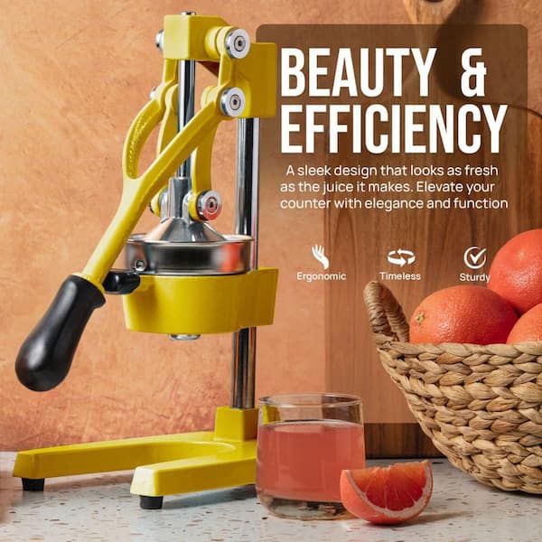 Zulay Kitchen Cast-Iron Orange Juice Squeezer-Large Yellow Z-CTRS