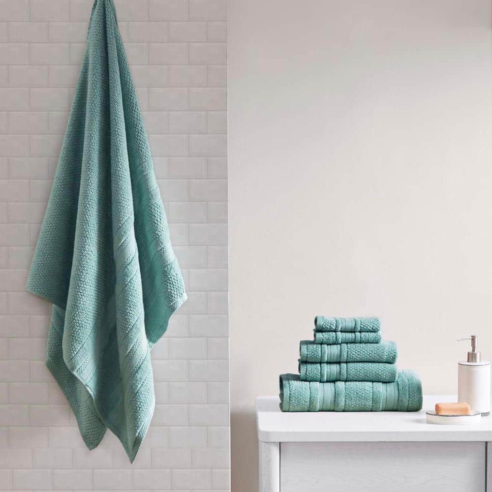 Teal 6-Pack Bath Towels, Lightweight-Extra Absorbent-Cotton Bath Towel 6-Pi