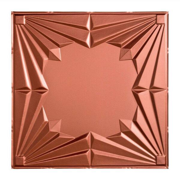 Fasade Art Deco - 2 ft. x 2 ft. Vinyl Lay-In Ceiling Tile in Argent Copper