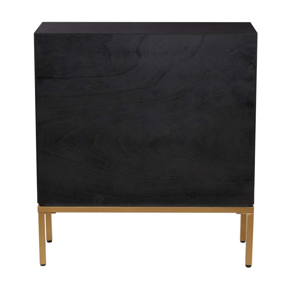Black and Bronze Ripple Design 2-Door Cabinet