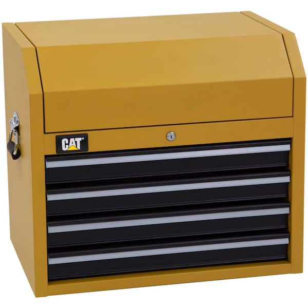 23 in. H x 26 in. W x 18 in. D 4-Drawer Yellow Heavy Duty Steel Top Tool Chest with Power Strip