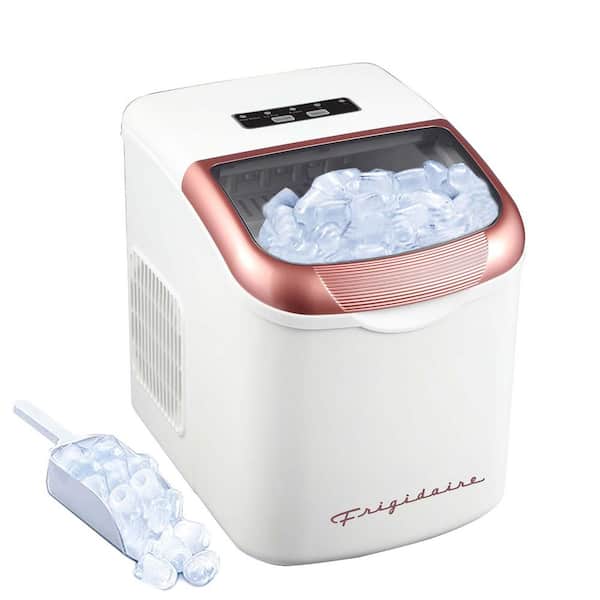 12 in 26 lb. Portable Retro Countertop Bullet Ice Maker in White