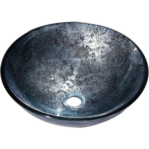 Unbranded Zermatt Vessel Sink in Blue and Silver