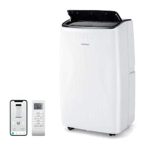 8000 (DOE) BTU Portable Air Conditioner Cools 450 Sq. Ft. with Heater and WiFi Enabled in White