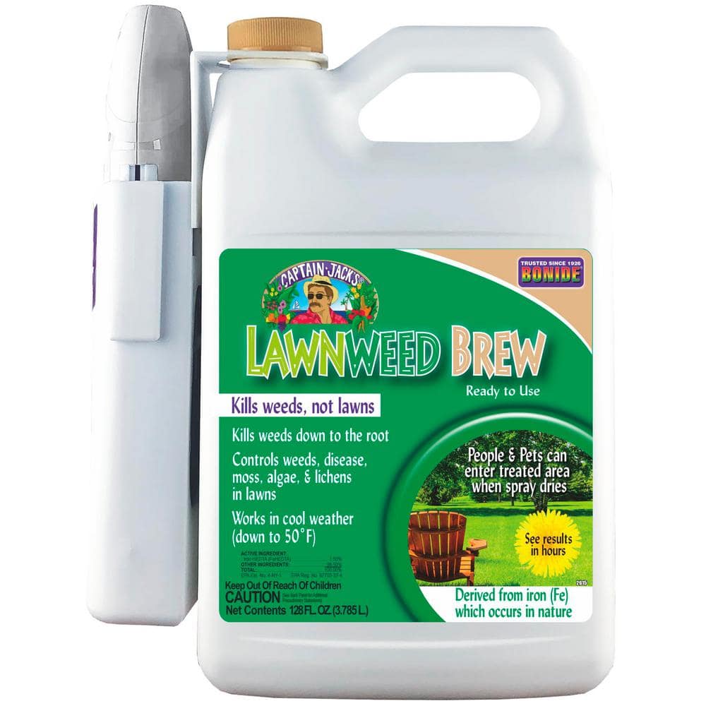 Captain Jacks Lawnweed Brew, 128 oz. Ready-to-Use Spray, Controls Weeds, M