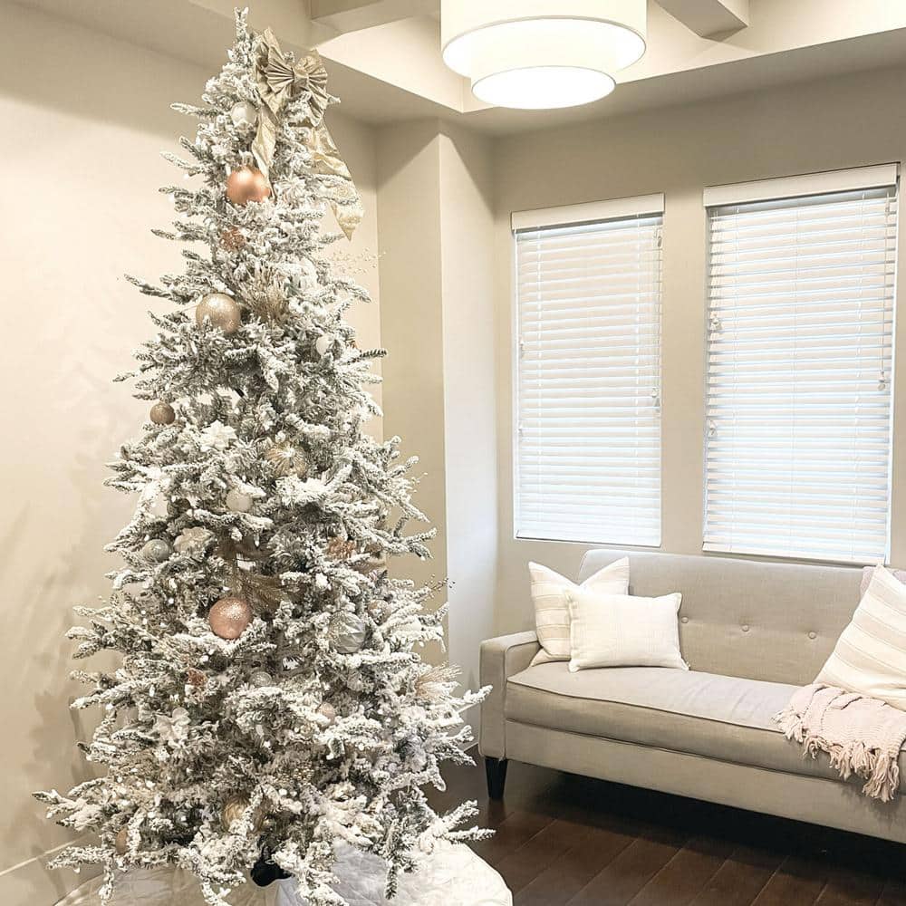 9-Ft Snow Flocked PVC Mountain Pine Christmas Tree