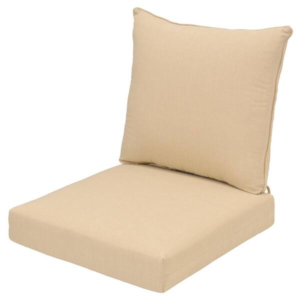 Plantation Patterns, LLC CushionGuard Oatmeal 2-Piece Deep Seating Outdoor Lounge Chair Cushion