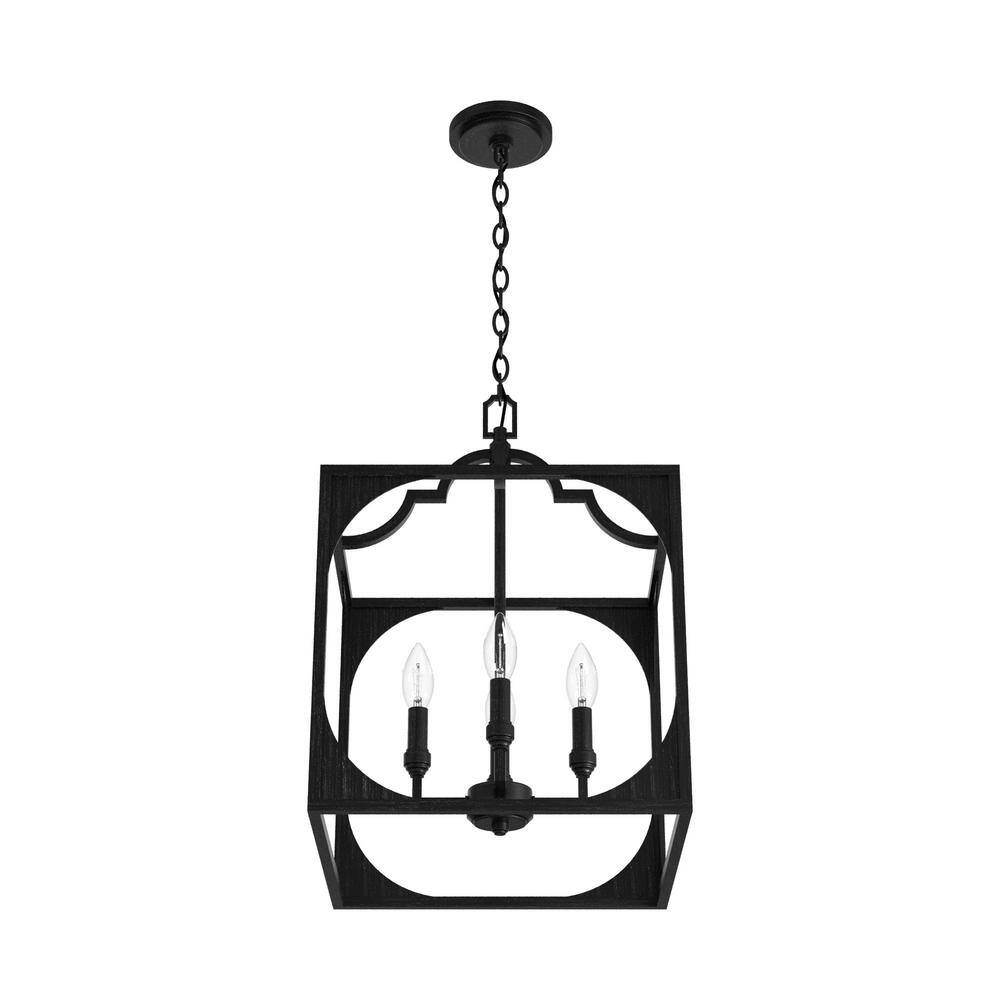 Highland Hill Rustic Iron 4-Light Pendant with LED
