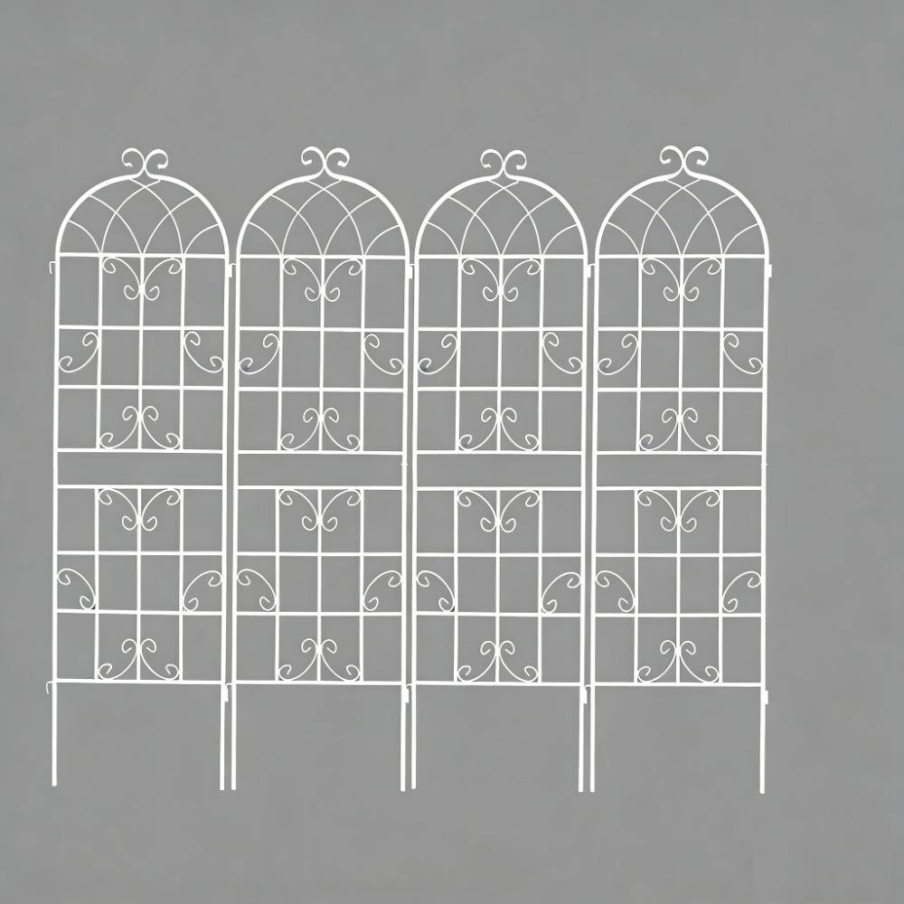 71 in. H x 19.7 in. W Cream White Rustproof Metal Garden Trellis for Climbing Plants Outdoor Support (4 Pack) price history on PriceWatchPro