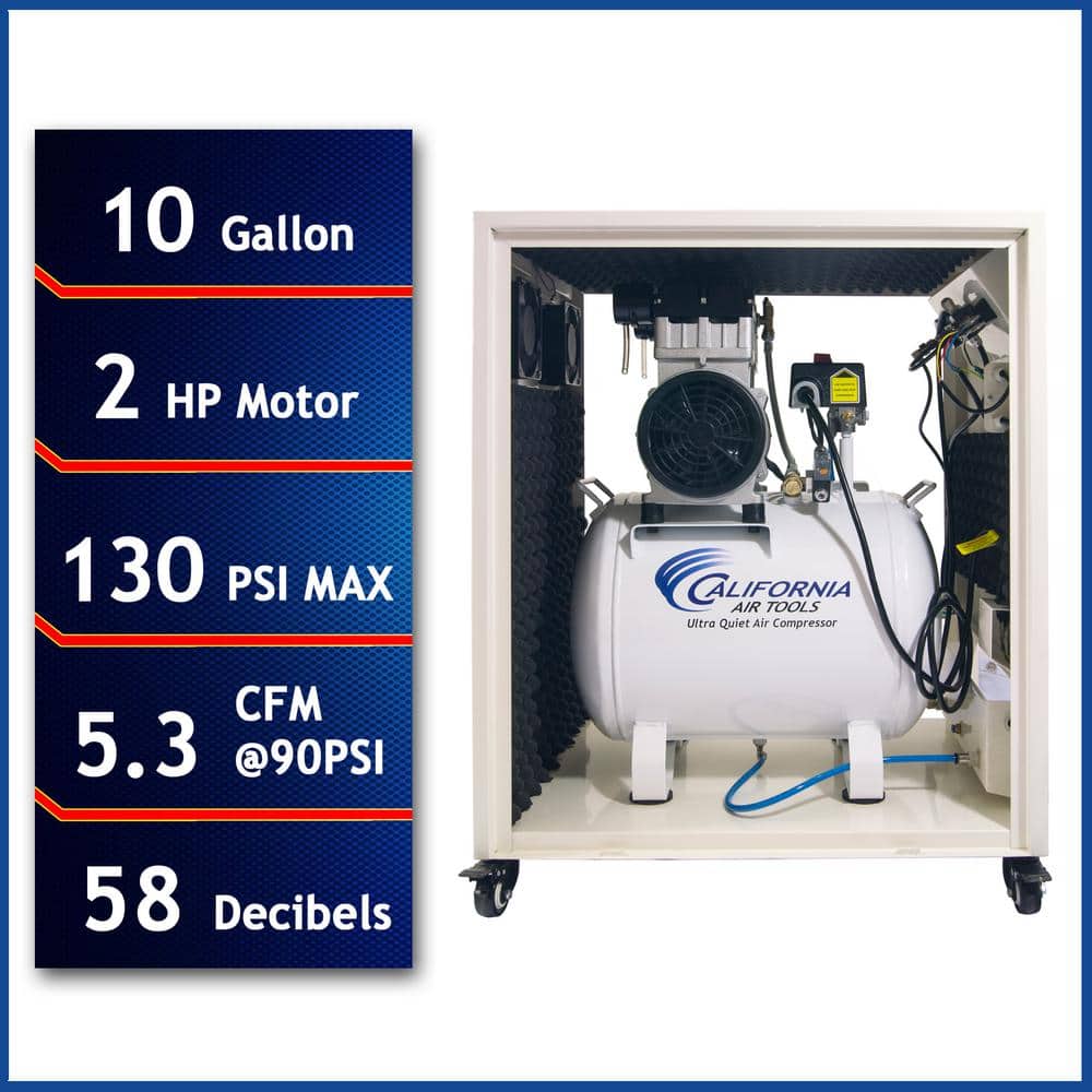 10L Silent Air Compressor With Pure Copper Motor 800W Oil-Free Air