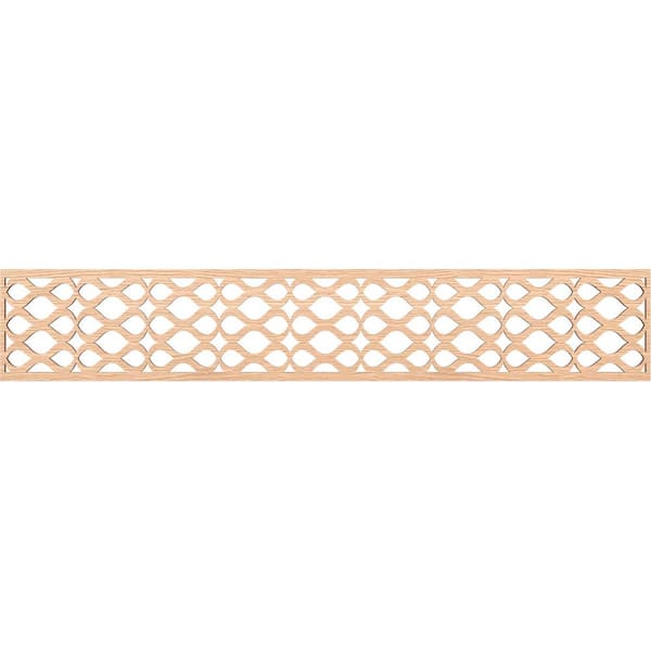 Ekena Millwork Somerset Fretwork 0.25 in. D x 46.625 in. W x 8 in. L Red Oak Wood Panel Moulding