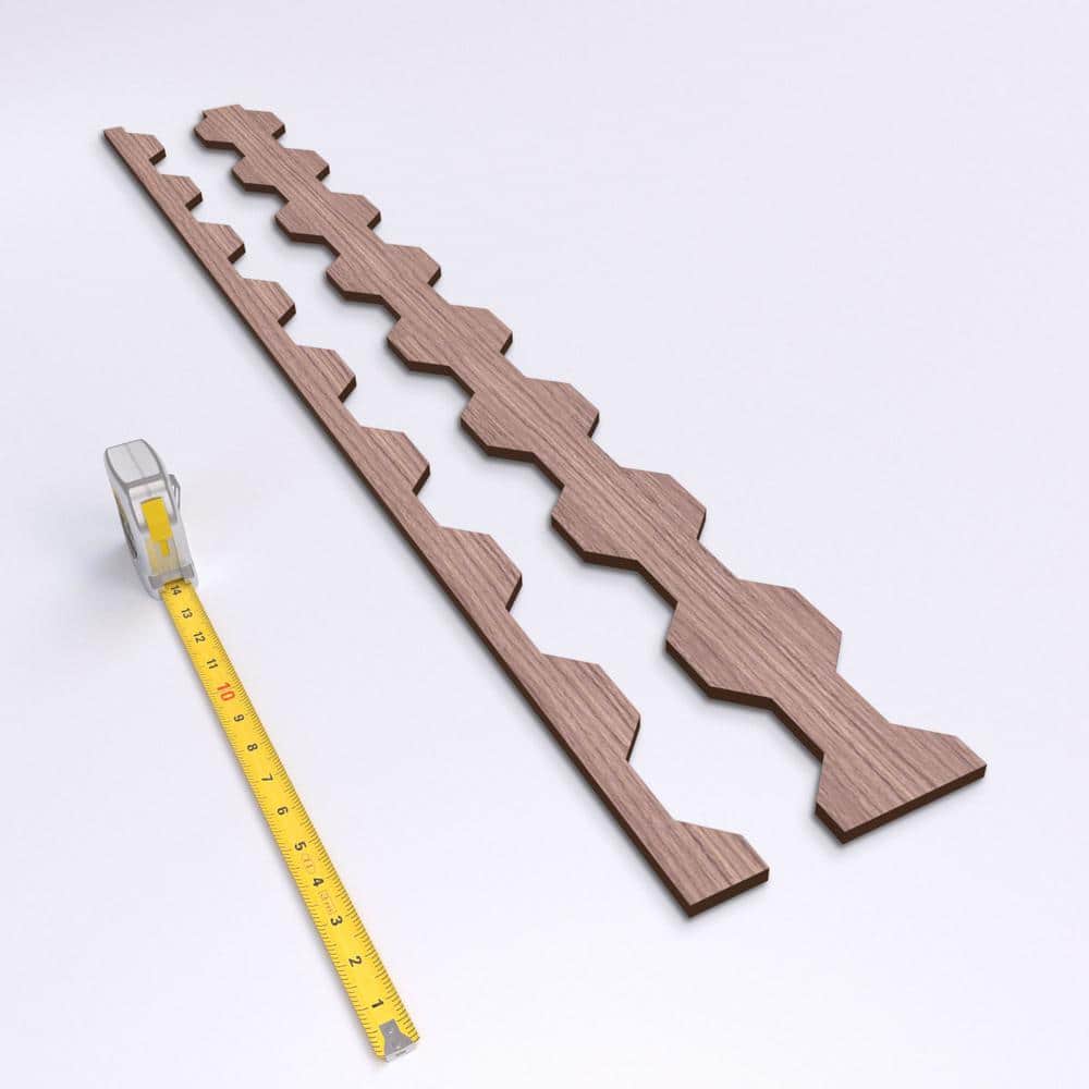 Walnut Adjustable Decorative Wood Slat Wall Panel Kit, 47" Height