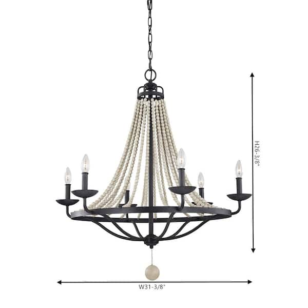 Generation Lighting Nori 6-Light Dark Weathered Zinc and Driftwood 