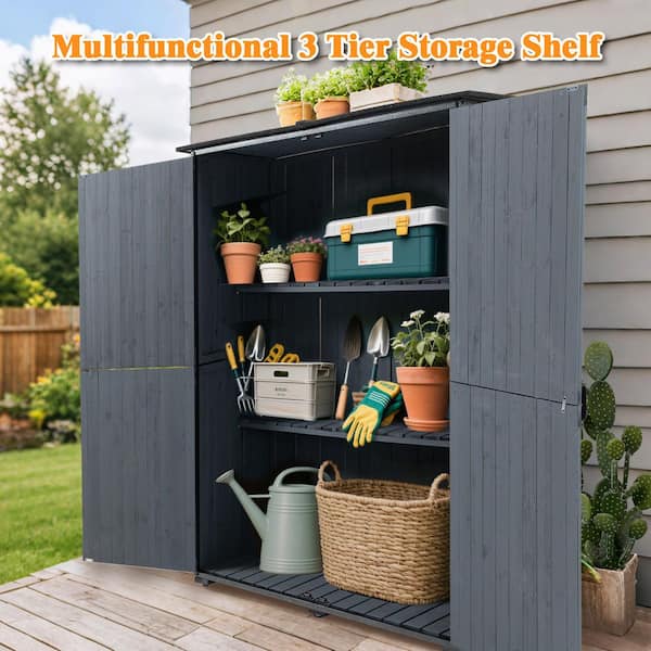 55.1 in. W x 29.1 in. D x 68.9 in. H Wood Outdoor Storage