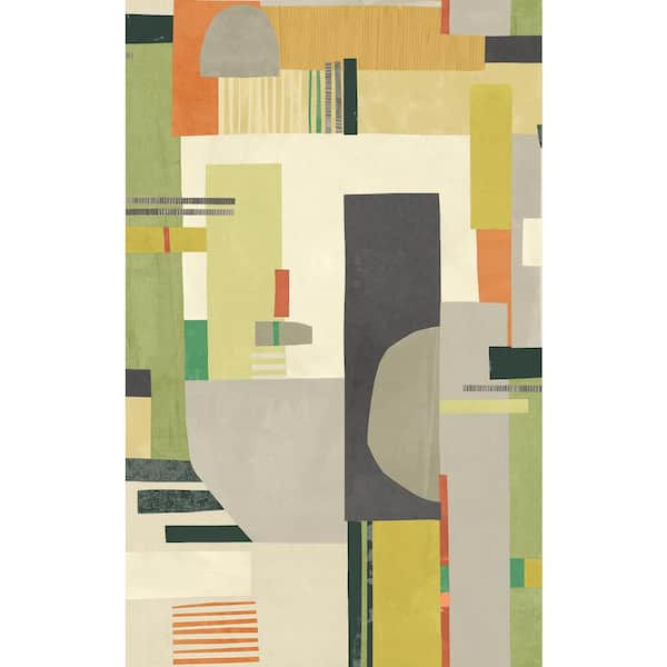 OhPopsi Green Rhodes Sage Blocs Wallpaper Sample