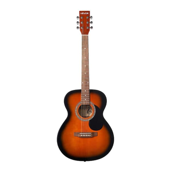 Dreadnought Acoustic Guitar 40 in. 6-String Sunburst Solid Top Guitar Beginner Bundle with Gig Bag Tuner Strap
