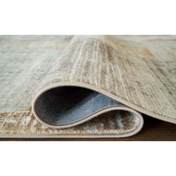 Truward Beige 5 ft. x 7 ft. Abstract Area Rug