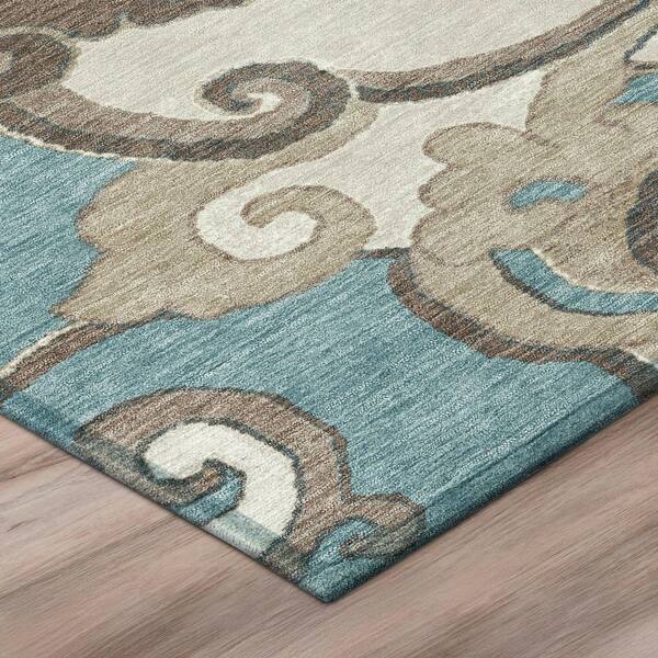 Chantille Machine Washable Indoor/Outdoor Abstract ACN3034 Teal 10 ft. x 14 ft. Area Rug