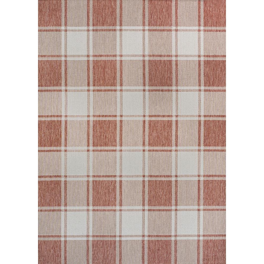 Sabine Salmon and Cream Synthetic 3 x 5 Rectangular Area Rug