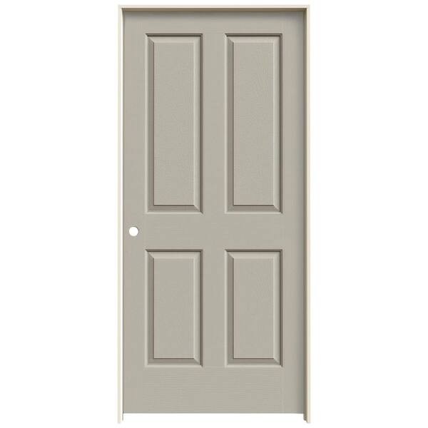 JELD-WEN Textured 4-Panel Painted Molded Single Prehung Interior Door