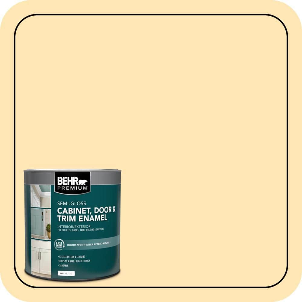 BEHR PREMIUM 1 qt. #P260-3 Vanilla Ice Cream Semi-Gloss Enamel