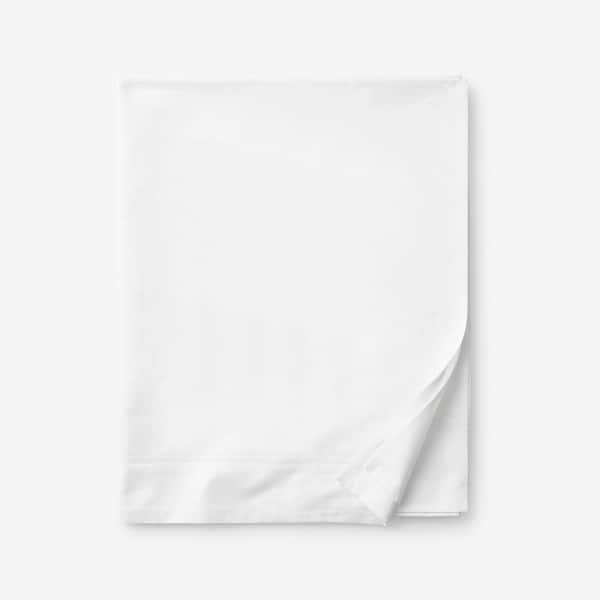 The Company Store Legends Luxury Egyptian Cotton Sateen White Cotton Queen Flat Sheet