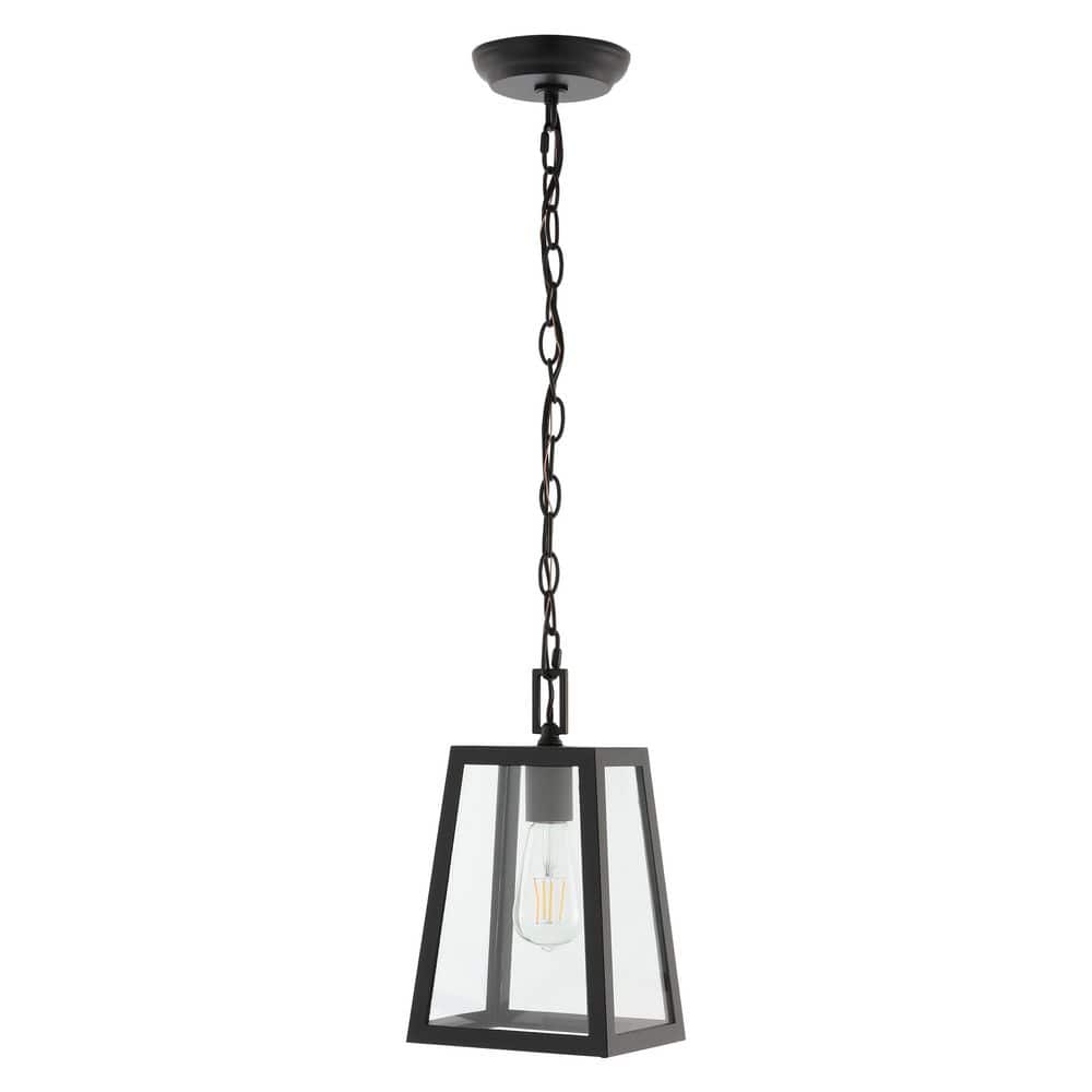 Black Glass LED Lantern Pendant Light