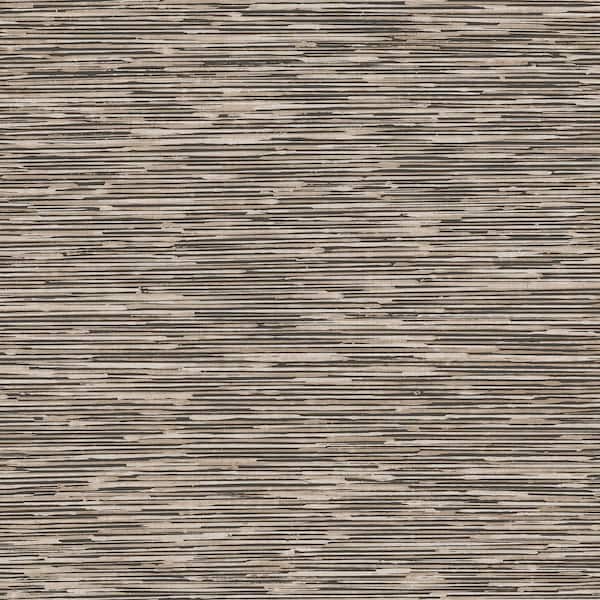 Unbranded TexStyle Collection Brown & Silver Bronze Effect Horizontal Stripe Metallic Finish NonPasted on Non-Woven Wallpaper Roll