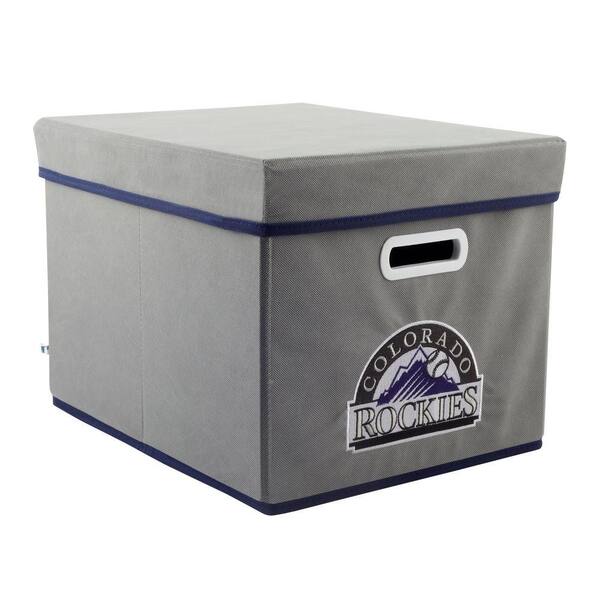 MyOwnersBox MLB STACKITS Colorado Rockies 12 in. x 10 in. x 15 in. Stackable Grey Fabric Storage Cube