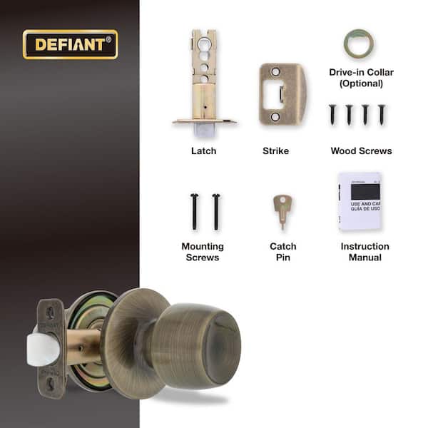 Defiant Brandywine Antique Brass Hall/Closet Door Knob 32T8830B