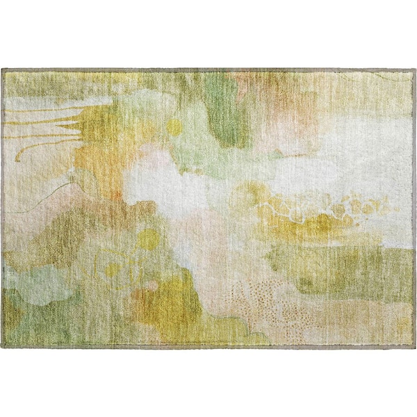2 ft. x 3 ft. Fern Mayfield Premium Machine Washable Abstract AMF2019 Accent Rug