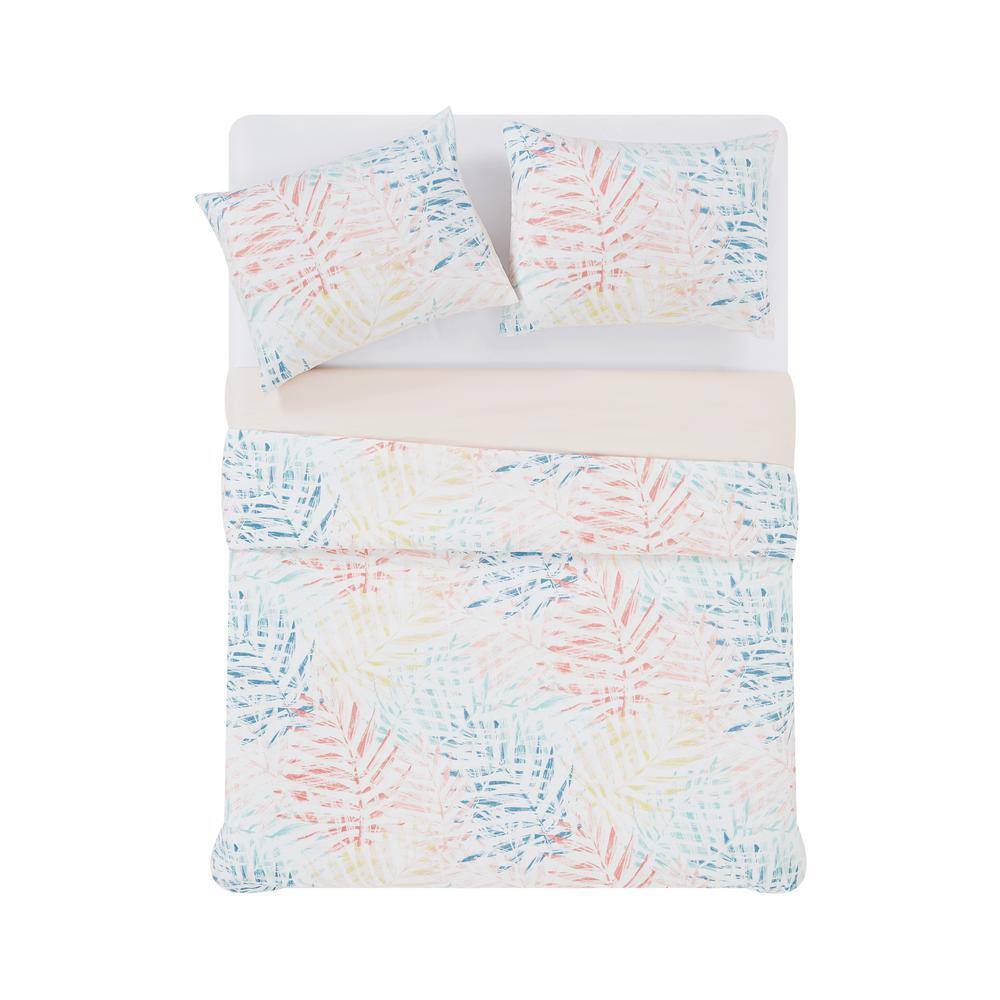 Tropical Palm Print Polyester Full/Queen Duvet Cover Set
