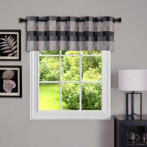 Harvard 14 in. L Polyester/Cotton Window Curtain Valance in Black
