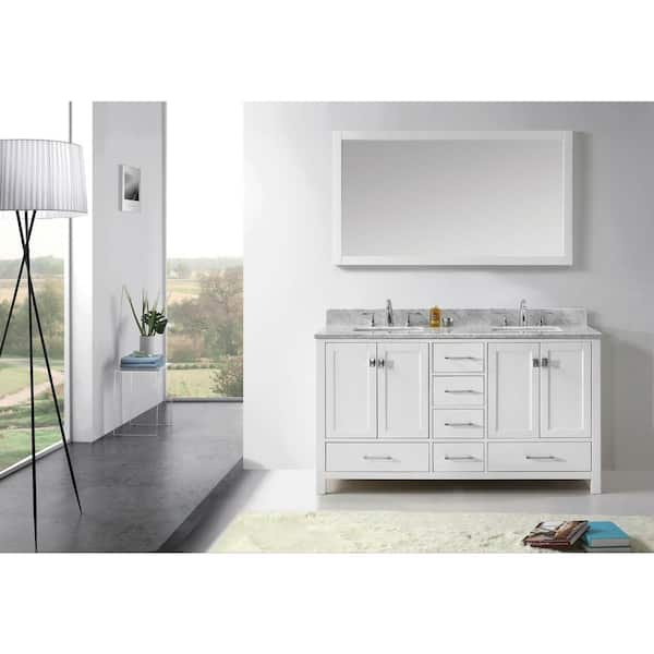 Virtu USA Caroline Avenue 60 in. W Vanity Cabinet Only in White
