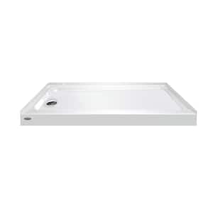 PRIMO 60 in. L x 30 in. W Alcove Shower Base with Left Drain in White