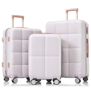 LIVACA 3-Piece Dark Grey ABS Plastic Lightweight Hardside Spinner