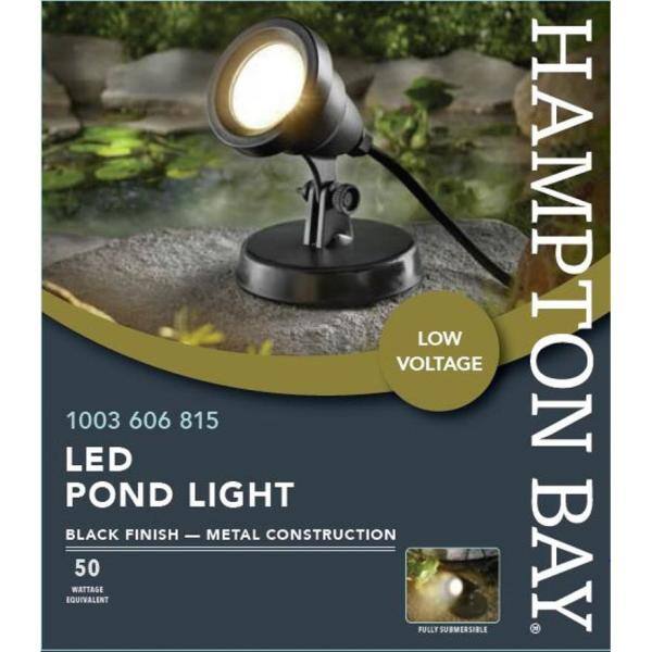 Black Low Voltage LED Submersible Pond Light with Glass Lens