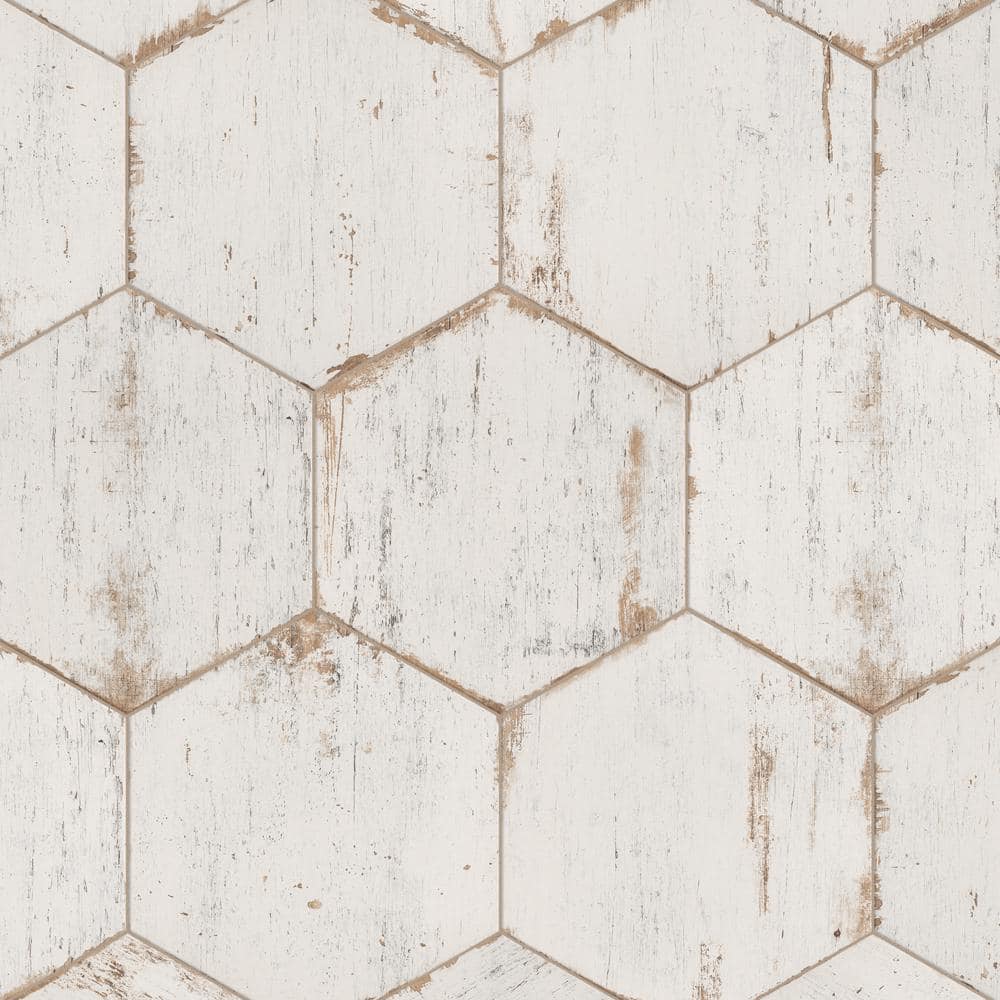 Merola Tile Retro Hex Blanc 14-1/8 in. x 16-1/4 in. Porcelain Floor and Wall Tile (11.07 sq. ft./Case) FNURTXBL - The Home Depot