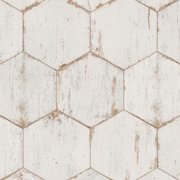 Merola Tile Retro Hex Blanc 14-1/8 in. x 16-1/4 in. Porcelain Floor and Wall Tile (11.07 sq. ft./Case)