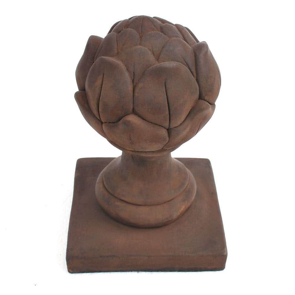 Cast Stone Artichoke Finial Dark Walnut