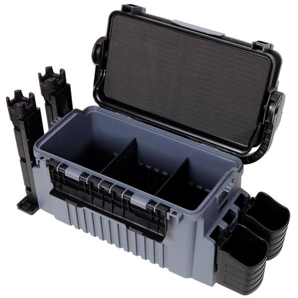 Damodpoy 9 in. W Gray Plastic Portable Dual-layer Fishing Tackle