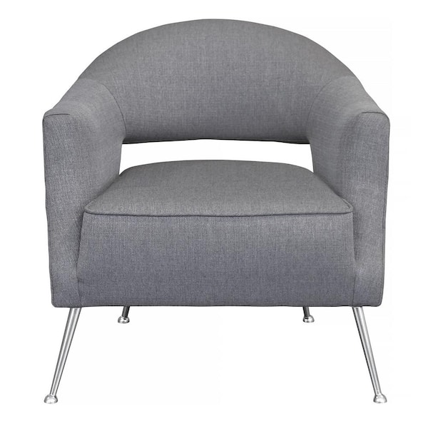 Armen Living Lyric Contemporary Grey Fabric Upholstered Accent Chair