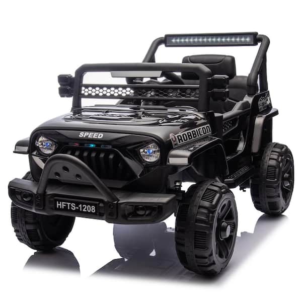 12-Volt Black Kids Ride On Ride On Electric Truck Car with Parents Control, 4-Wheel Suspension, Early Education Function