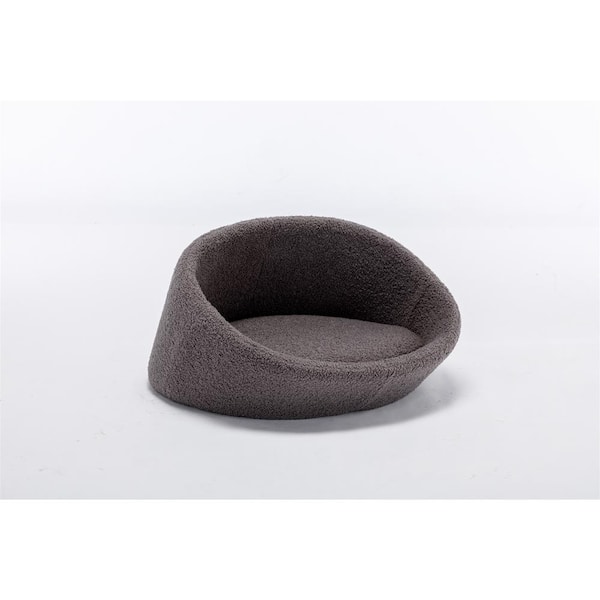 Foobrues Wood Bed Dog With Solid Frame, Cashmere Cover