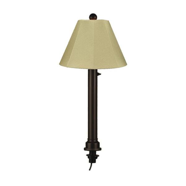 Patio Living Concepts Catalina Black Umbrella Table Outdoor Lamp with Spring Shade Small -DISCONTINUED